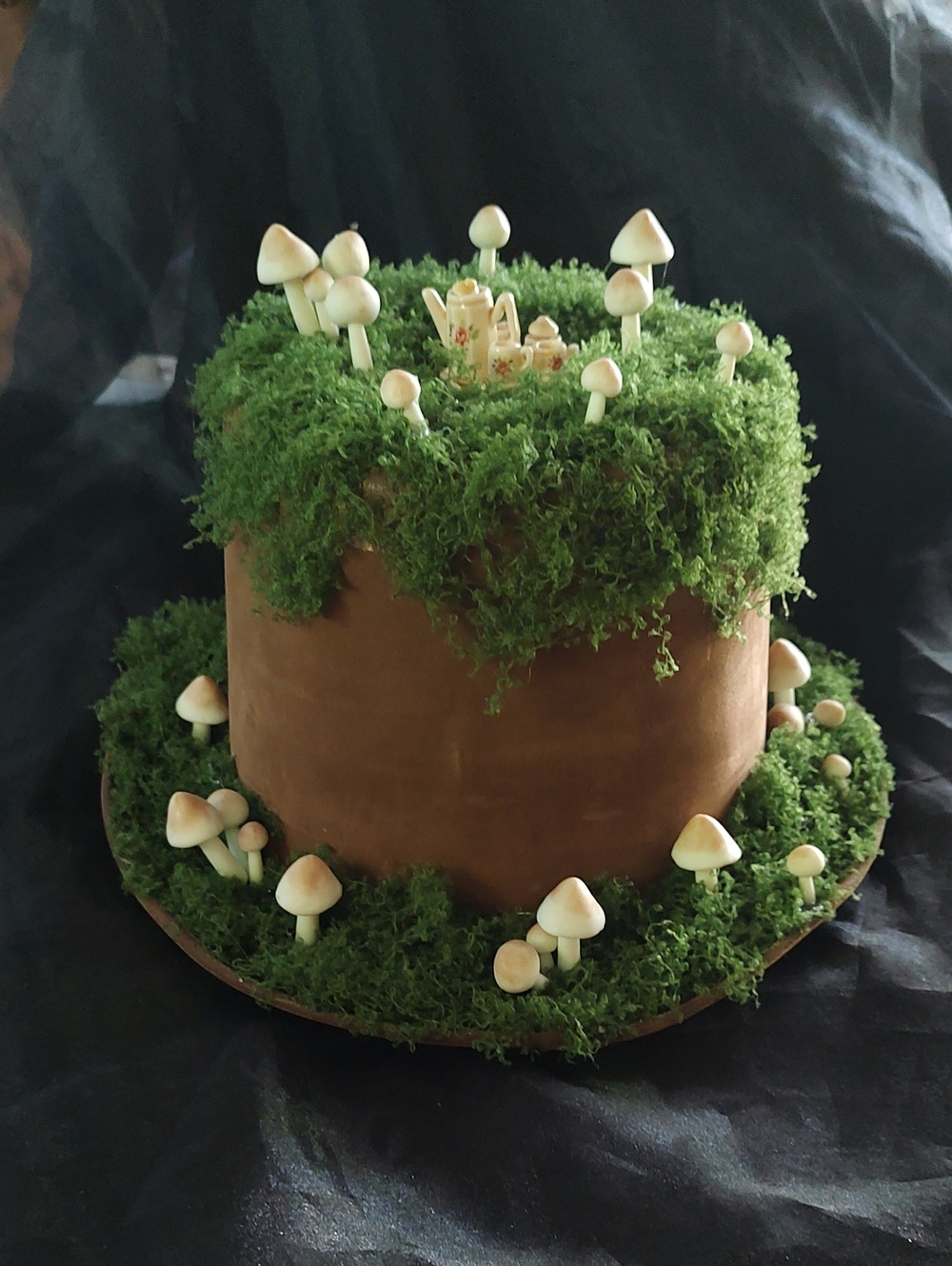 Moss and Mini Mushroom Top Hat